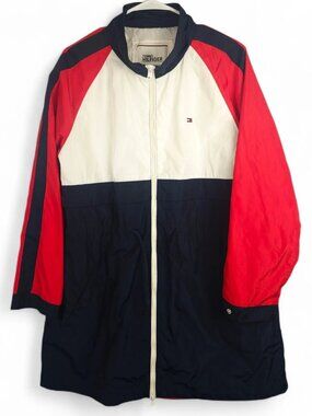Vintage Tommy Hilfiger Denim Windbreaker Jacket Mens M Colorblock Red White Navy